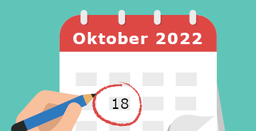 Kalender mit Markierung 18. Oktober 2022