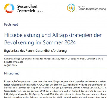 Factsheet Hitzebelastungen und Alltagsstrategien der Bevölkerung im Sommer 2024