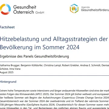 Factsheet Hitzebelastungen und Alltagsstrategien der Bevölkerung im Sommer 2024