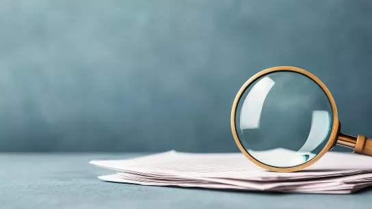 Lupe liegt auf Unterlagen